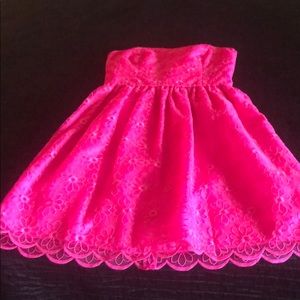 Lilly Pulitzer hot pink strapless dress